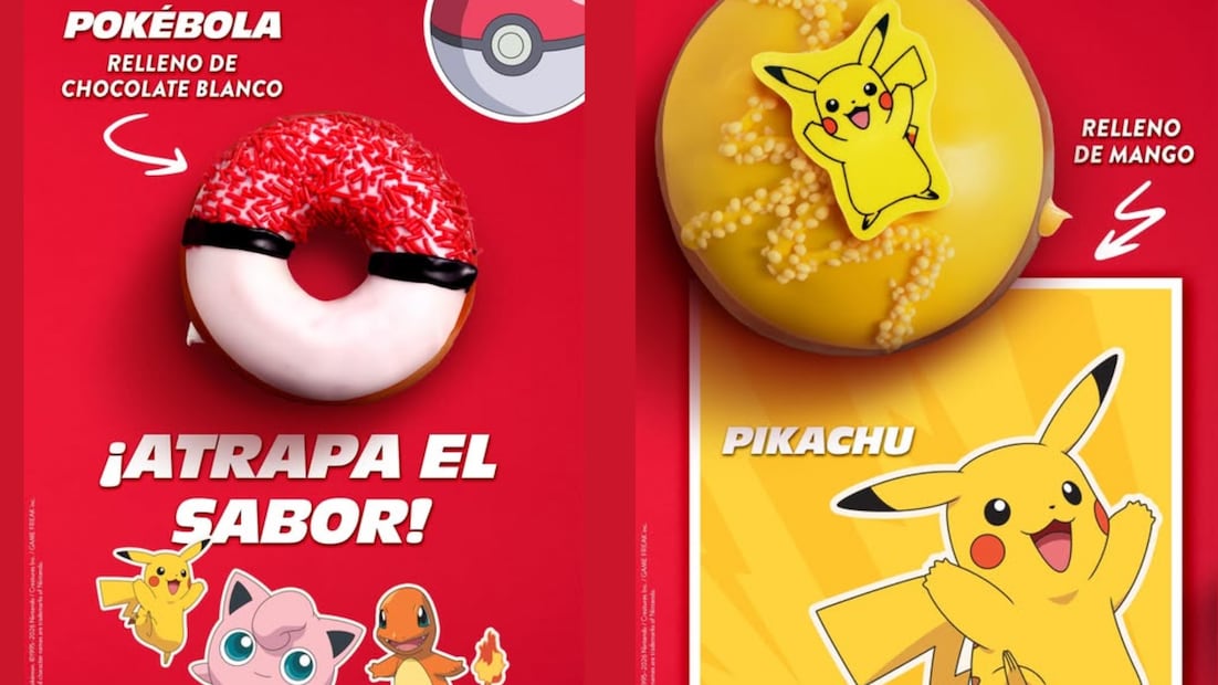 Estas donas con temática de Pokémon son edición limitada. Foto: Instagram @krispykrememexico