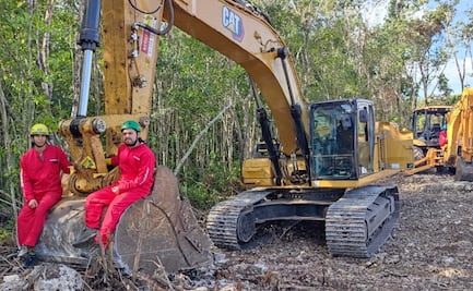 Activistas de Greenpeace México inmovilizan maquinaria en Tramo 5 del Tren Maya