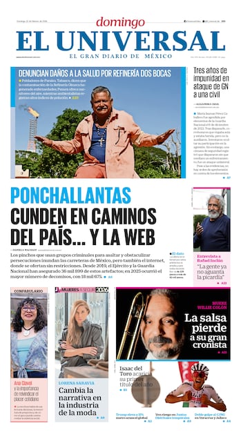 Portada impresa del 22 de febrero de 2026