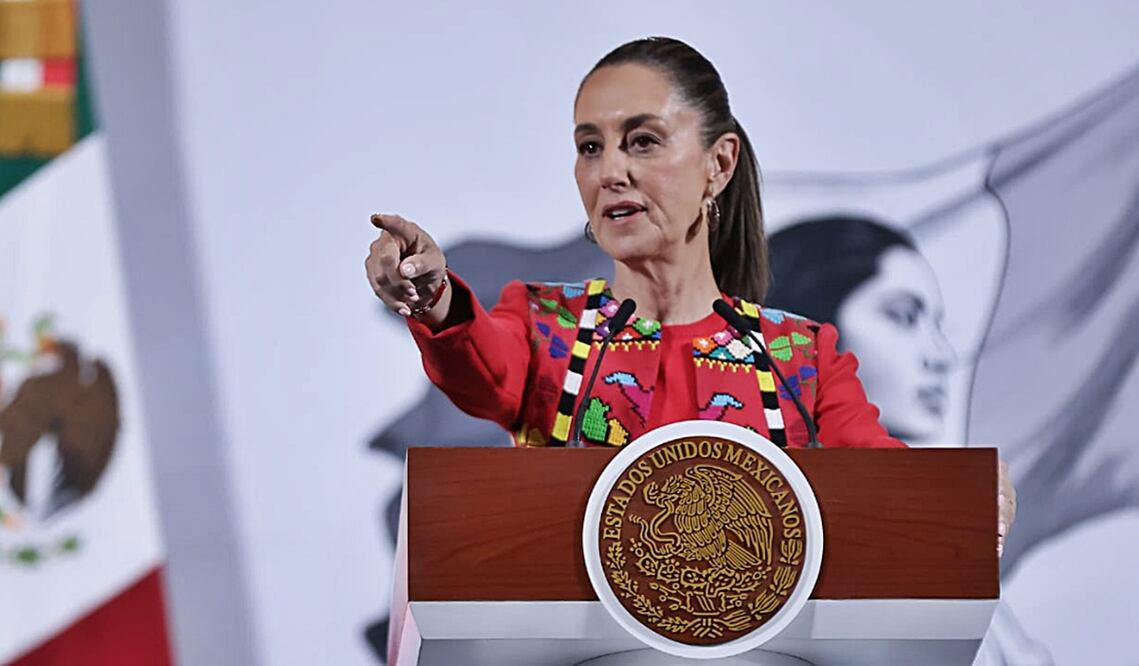 Claudia Sheinbaum en la mañanera del 11 de abril de 2025. Foto: Fernanda Rojas/EL UNIVERSAL