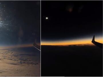 Eclipse Solar 2024: Así se ve el fenómeno astronómico desde un avión