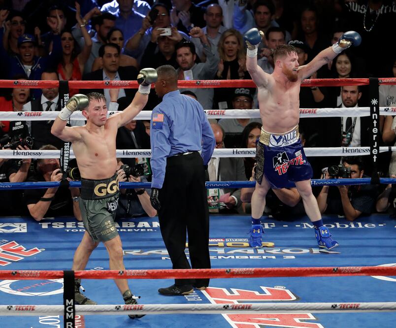 Ap. Canelo y Golovkin al termino de la pelea