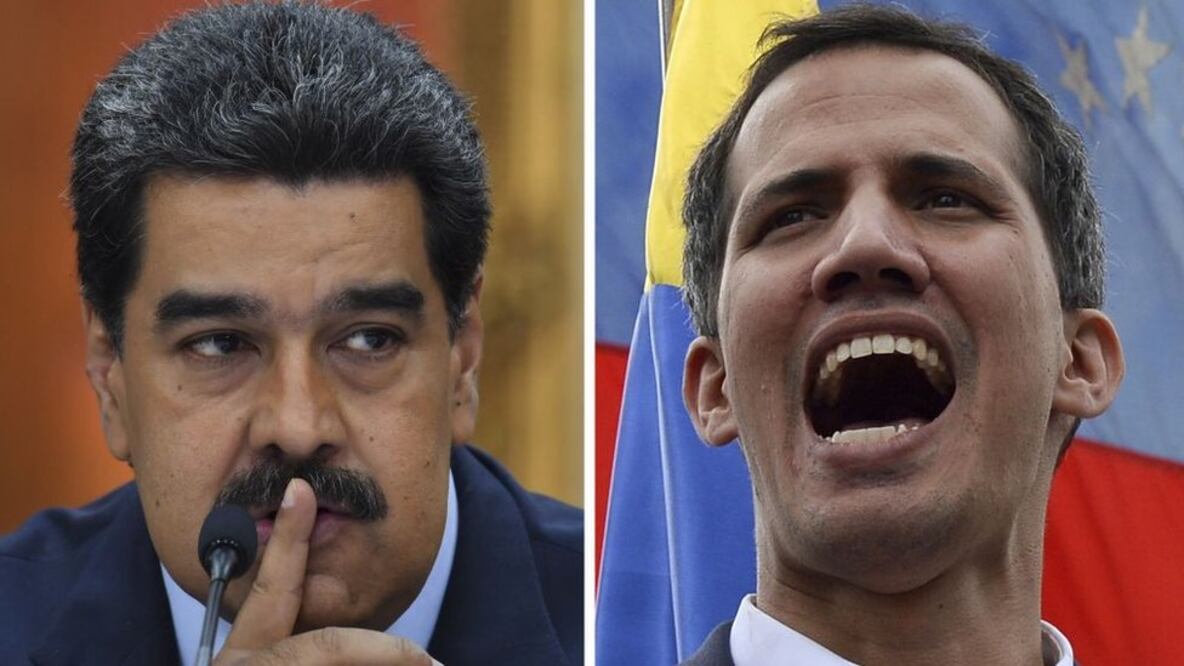Tanto Nicolás Maduro como Juan Guaidó se asumen como presidentes de Venezuela (Foto: AFP)