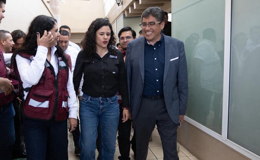 El senador Saúl Monreal y la presidenta de Morena Luisa Alcalde en Zacatecas este martes 2 de septiembre de 2025. Foto: Especial