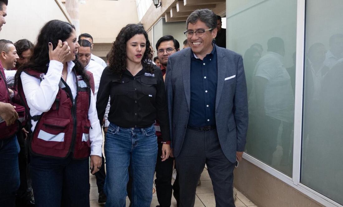 El senador Saúl Monreal y la presidenta de Morena Luisa Alcalde en Zacatecas este martes 2 de septiembre de 2025. Foto: Especial