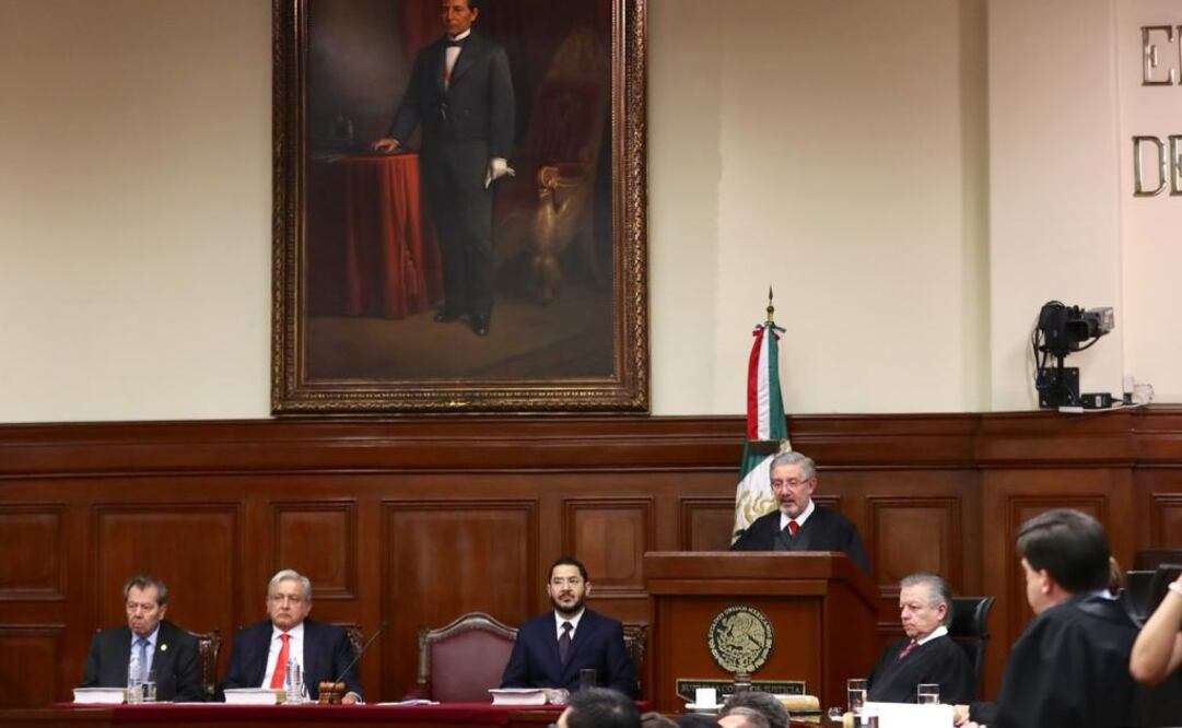 Ministro presidente de la Suprema Corte de Justicia de la Nación, Luis María Aguilar, durante su cuarto informe anual de labores. Foto: Lucía Godínez / EL UNIVERSAL