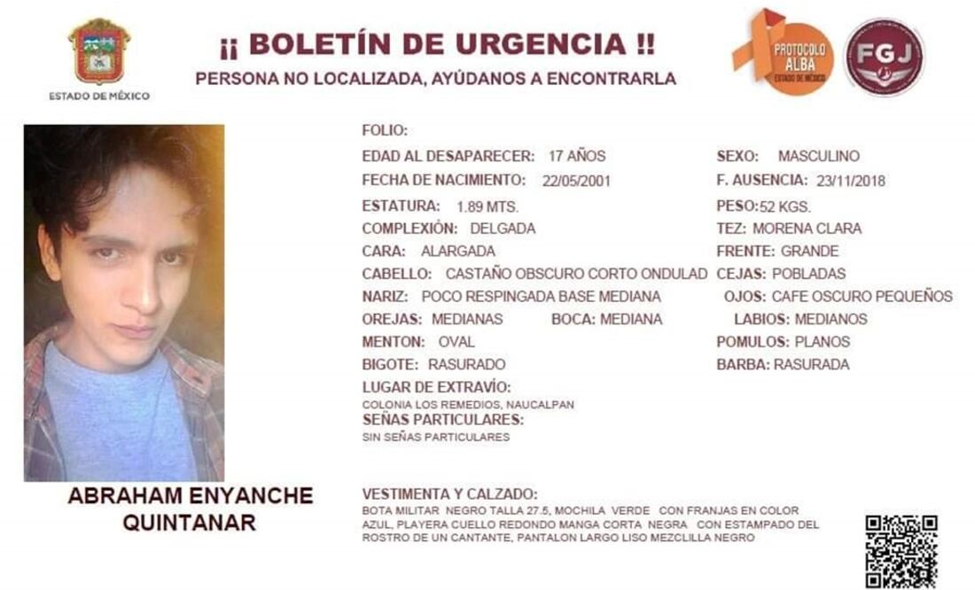 Alerta de búsqueda de alumno de CCH desaparecido (Foto: especial)