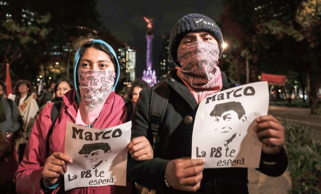 Estudiantes de la ENP 8 Miguel E. Schulz convocaron a una protesta más el próximo 5 de febrero, para manifestarse por las condiciones en que fue localizado su compañero Marco Antonio Sánchez Flores (CRISTOPHER ROGEL. EL UNIVERSAL)