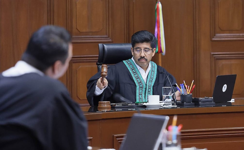Hugo Aguilar Ortiz, ministro presidente de la Suprema Corte de Justicia de la Nación (SCJN) en sesión pública del pleno. Foto: Especial