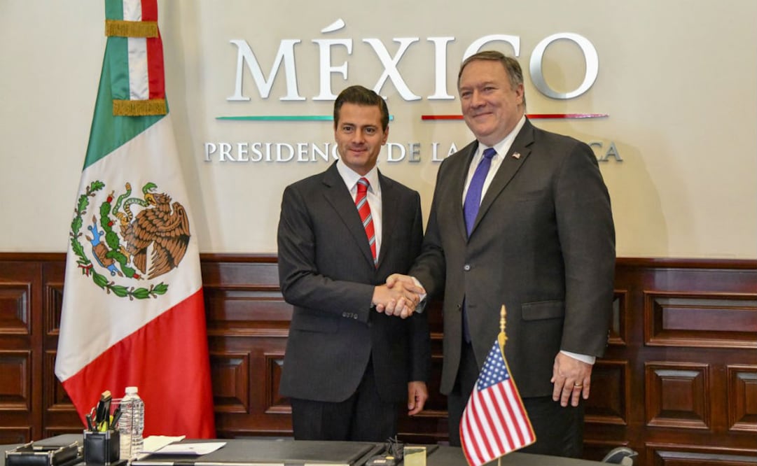 El secretario de Estado de Estados Unidos, Mike Pompeo, arribó a la residencia oficial de Los Pinos, donde se reúne con el presidente Enrique Peña Nieto. FOTO: @SecPompeo