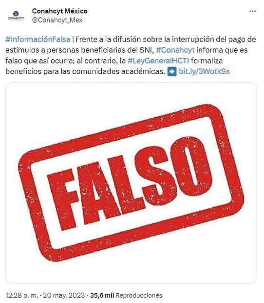 El 20 de mayo, Conahcyt quiso aclarar, a través de Twitter, que se había descontextualizado la información, y que “solo se refiere a un grupo de personas que establecieron un proceso jurídico”, Foto: Especial