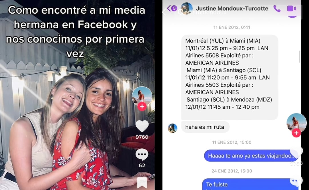 Gracias a Facebook dos medias hermanas pudieron volver a reunir sus historias, pese a vivir a miles de kilómetros de distancia. Foto: TikTok @marumondoux