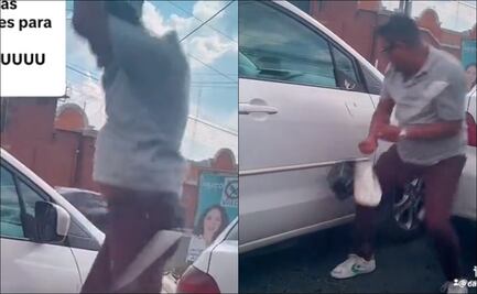 VIDEO: Sujeto rompe retrovisor de un automóvil y para hacerlo imitó el "Siiiu" de Cristiano Ronaldo