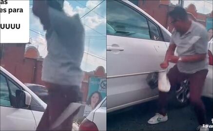 VIDEO: Sujeto rompe retrovisor de un automóvil y para hacerlo imitó el "Siiiu" de Cristiano Ronaldo