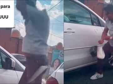VIDEO: Sujeto rompe retrovisor de un automóvil y para hacerlo imitó el "Siiiu" de Cristiano Ronaldo