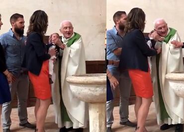 ¿Se le pasó la mano? Reviven polémica de sacerdote que golpeó a niño en bautizo, VIDEO