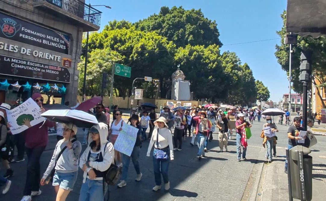 Protestan en Puebla contra el Cablebús (01/03/2026). Foto: X @arboles_puebla