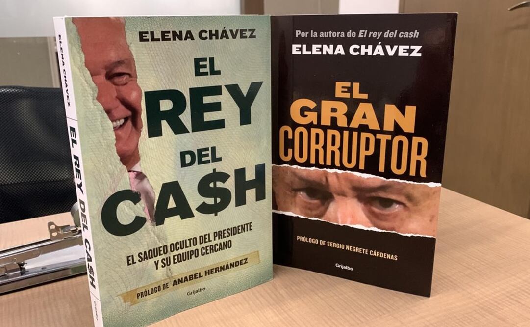 "El Rey del Cash" y "El Gran Corruptor", obras de Elena Chávez. Foto: Especial