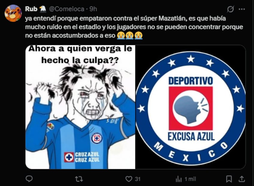 Los MEJORES MEMES del empate entre Cruz Azul y Mazatlán