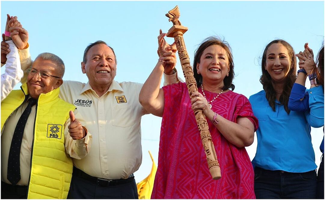 Xóchitl Gálvez defiende a su esposo Rubén Sánchez desde Tlaxcala. Foto: Berenice Fregoso/EL UNIVERSAL