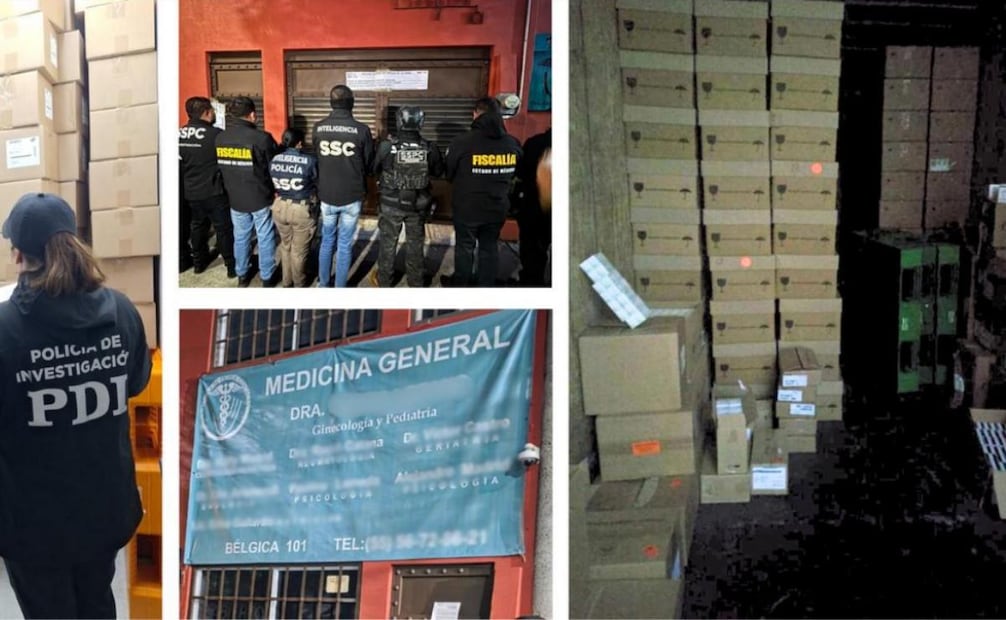 Recuperan medicamento robado con valor de más de 200 mdp en Edomex; hay 6 detenidos y 5 predios asegurados.
Foto: Especial.