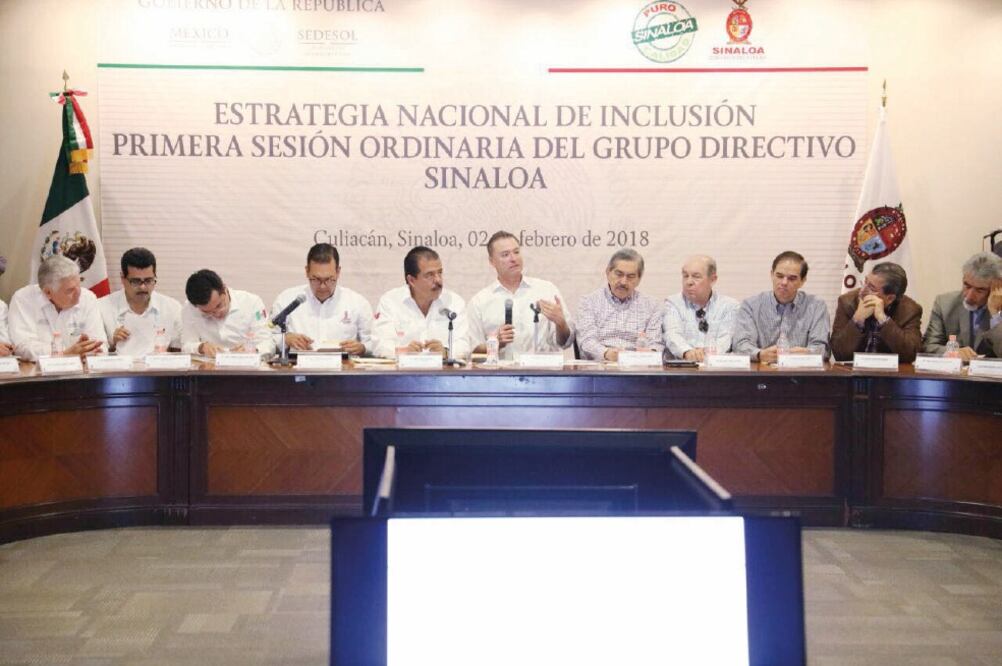 En la sesión del Grupo Directivo Sinaloa de la Estrategia Nacional de Inclusión, el gobernador Quirino Ordaz agradeció al titular de la Sedesol los apoyos de Prospera.