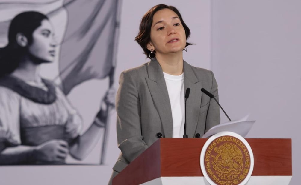 Marcela Figueroa Franco, titular del SESNSP, en la “Mañanera del Pueblo” del 8 de septiembre del 2026 en Palacio Nacional. Foto: Carlos Mejía / EL UNIVERSAL