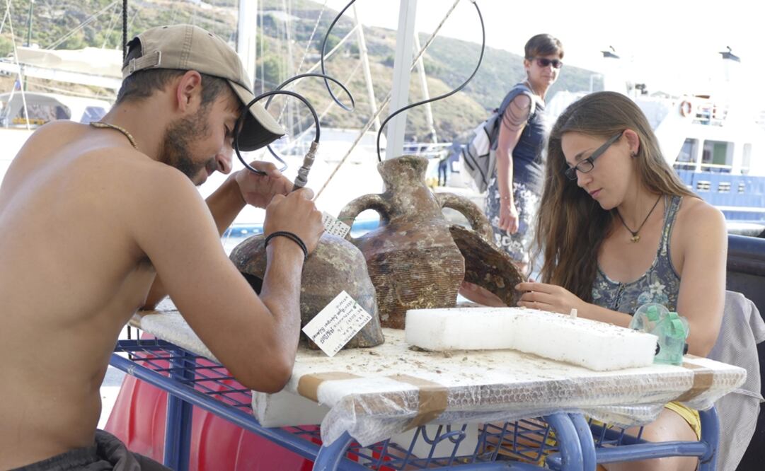 Fotografía facilitada por la Dirección de Arqueología Submarina del Ministerio de Cultura griego vía EFE