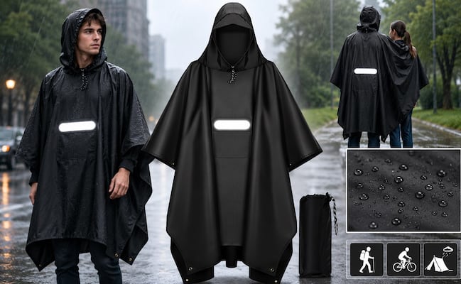 Temporada de lluvias en CDMX; líbrate de mojarte con el impermeable reutilizable que puedes encontrar en Amazon México