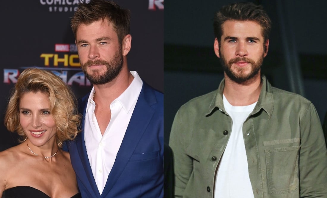 Elsa Pataky, su esposo Chris Hemsworth y Liam Hemsworth, ex de Miley Cyrus. Fotos: EFE/Jimm Morris/EFE/Christopher Jue, Archivo EL UNIVERSAL.