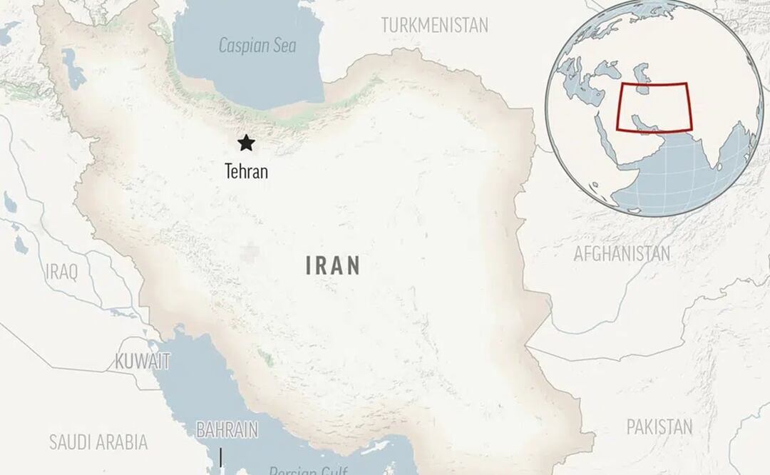 Este es un mapa localizador de Irán con su capital, Teherán. Foto: AP