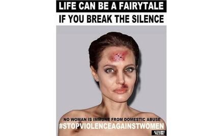 Artista "golpea" a famosas para combatir la violencia