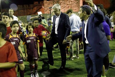 Ancelotti entrena niños en Jerusalén