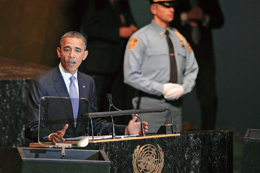 Obama ante la ONU, el 21 de septiembre de 2011, año en que los palestinos solicitaron ser reconocidos como un Estado. EU vetó en 2014 la petición (ARCHIVO. EFE)