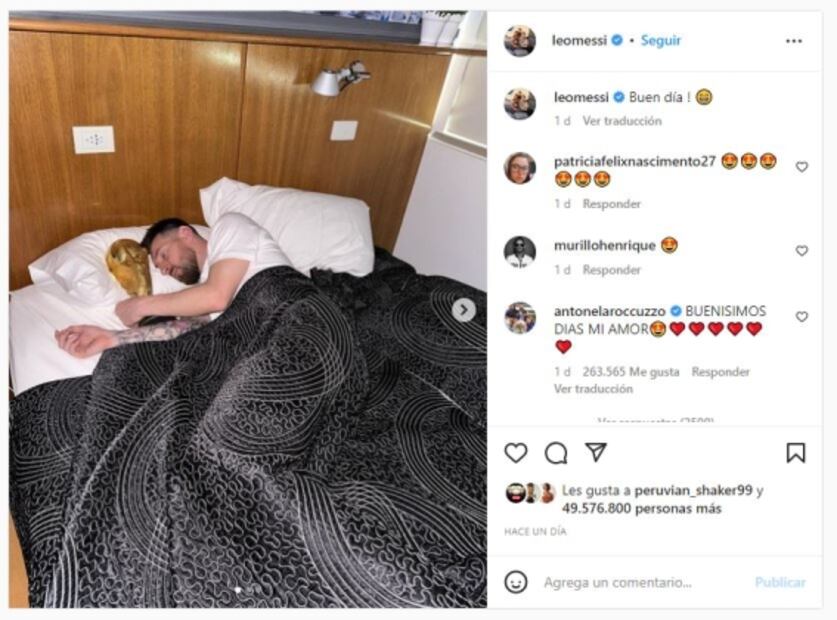 El posteo de Messi que batió el récord de "me gusta” en Instagram