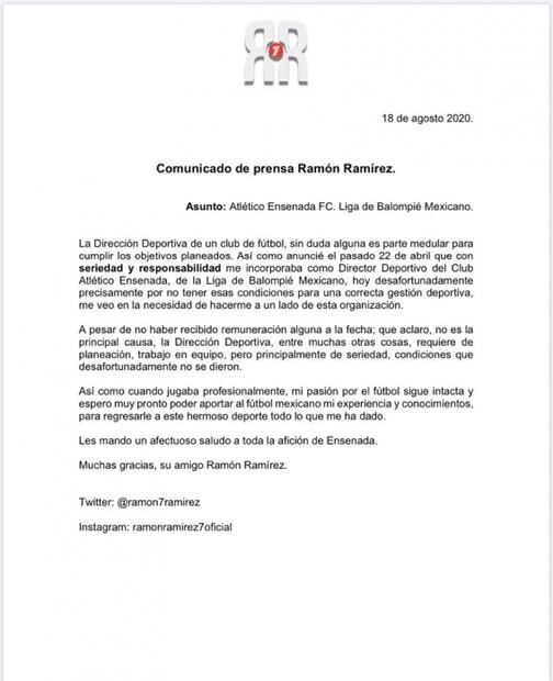 Ramón Ramírez renuncia en la LBM sin haber comenzado