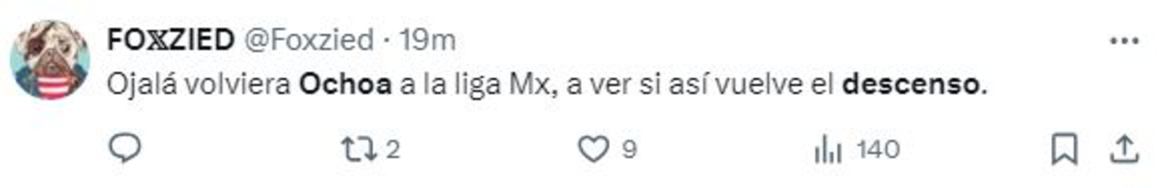 La respuesta en redes sociales, tras el tercer descenso de "Memo" Ochoa - Foto: Especial