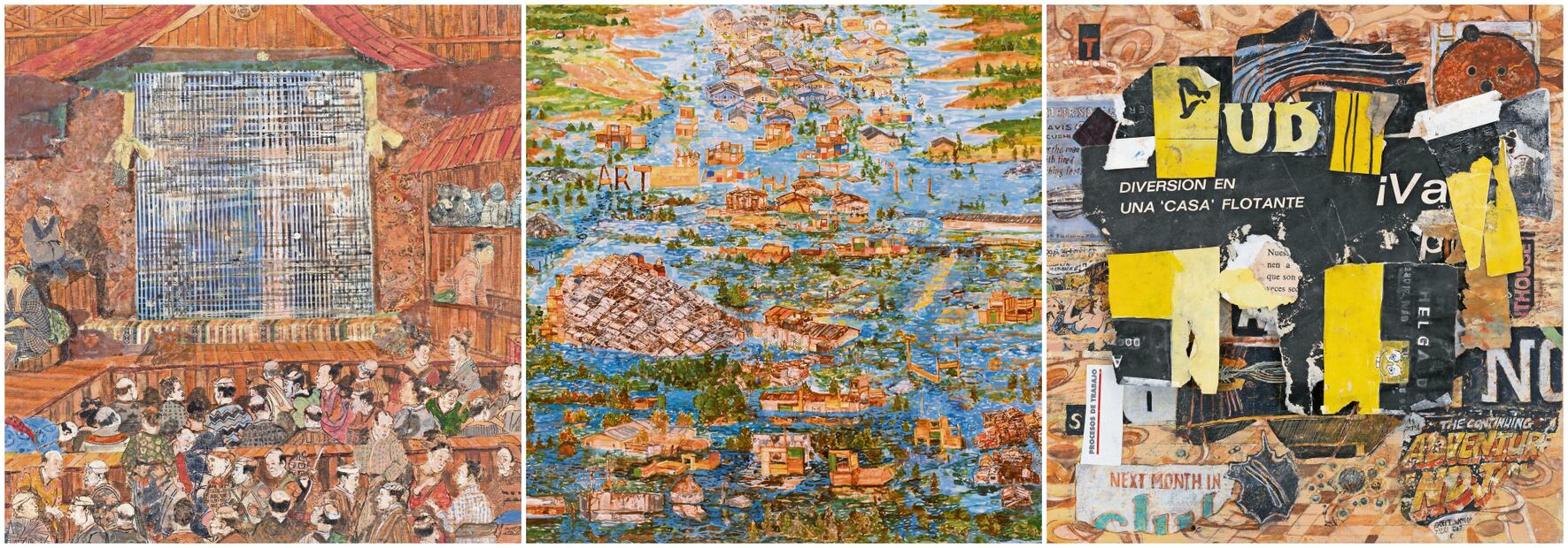 Una mirada contemporánea a lo inexplorado presenta 18 cuadros representativos de las etapas de la carrera de Jesús Lugo y los temas que aborda: estructuras, agua, cultura japonesa, letras y homenajes a otros artistas. Foto: Galería LS