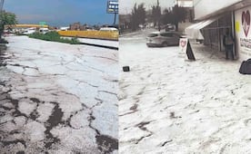 Tormenta de granizo azota GAM, Chalco e Ixtapaluca: calles quedan cubiertas de hielo