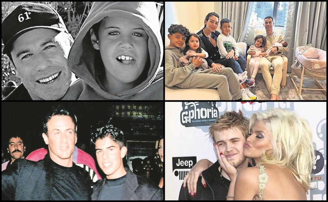 John Travolta, Cristiano Ronaldo, Sylvester Stallone, Anna Nicole Smith. Fotos: Instagram y agencias