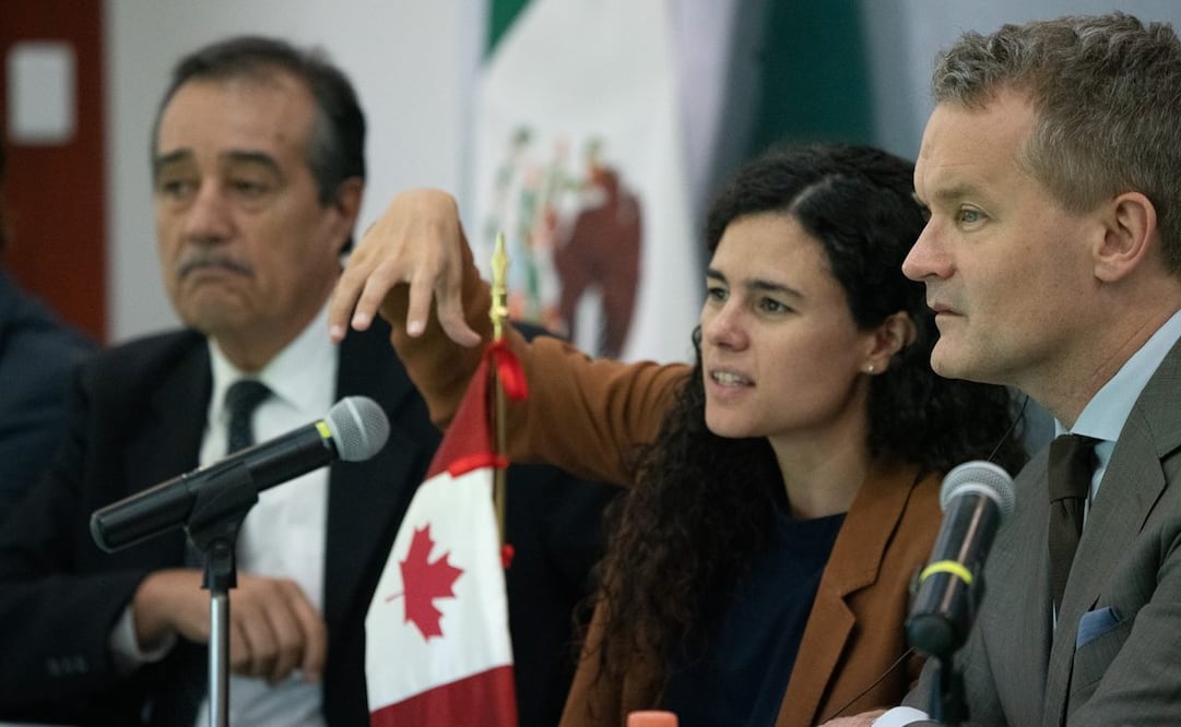 Secretaria del Trabajo y Previsión Social, Luisa María Alcalde, en encuentro con funcionarios de Canadá. Foto: Especial