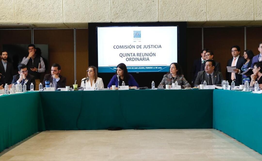 Comisión de Justicia de la Cámara de Diputados, liderada por la diputada María del Pilar Ortega Martínez (Tomada de Twitter @Pilarortega)