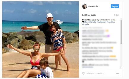 Mottola muestra el rostro de sus hijos con Thalía