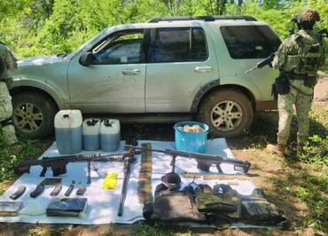 Detiene a 2 durante diversos operativos en Culiacán y Mazatlán; aseguran armas, sustancias químicas y vehículos