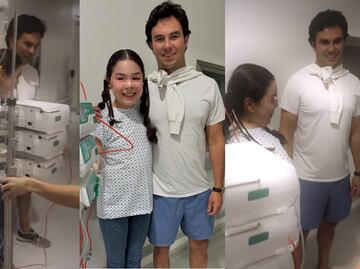 Checo Pérez sorprende en el hospital a pequeña aficionada que lucha ante una dura enfermedad