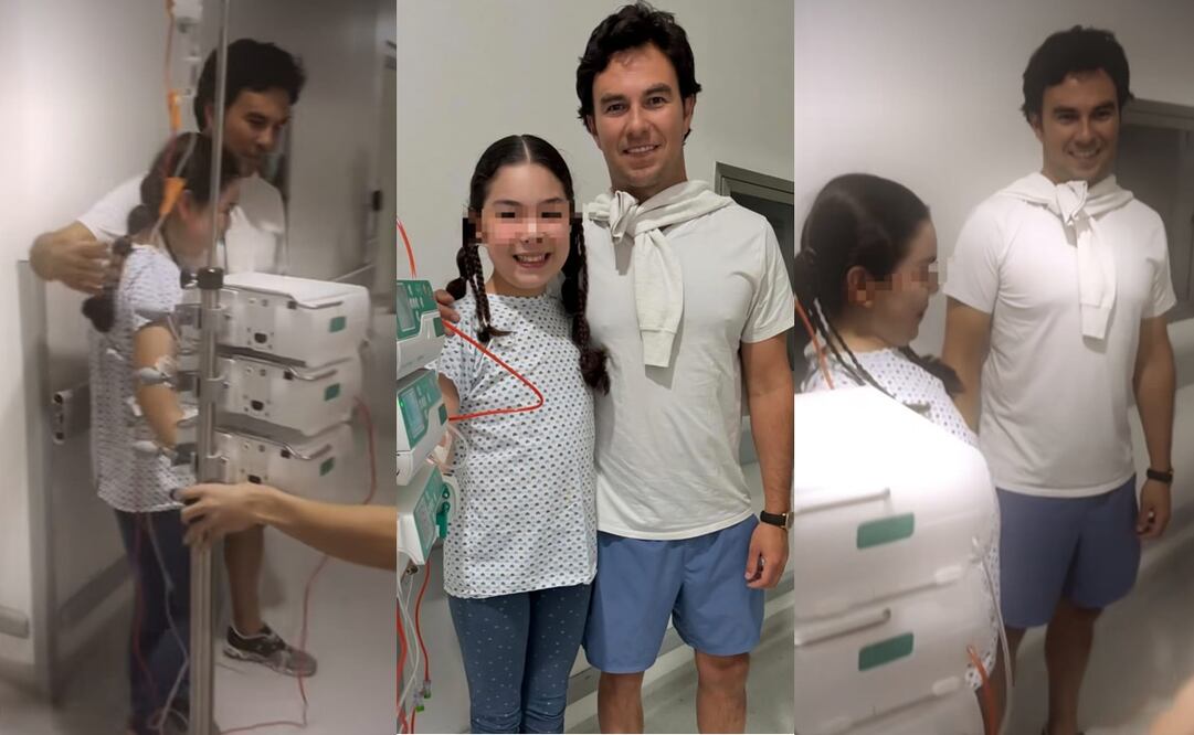 Checo Pérez sorprende en el hospital a pequeña aficionada que lucha ante una dura enfermedad