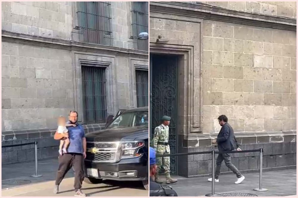 José Ramón y Andrés López Beltrán en Palacio Nacional, 8 de mayo de 2023