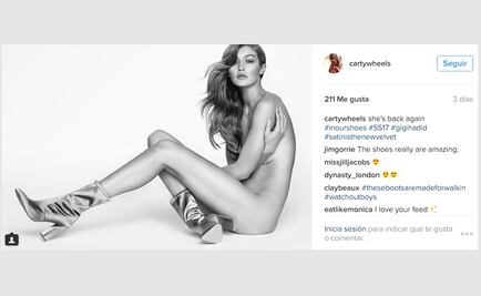 Gigi Hadid posa desnuda para marca de zapatos