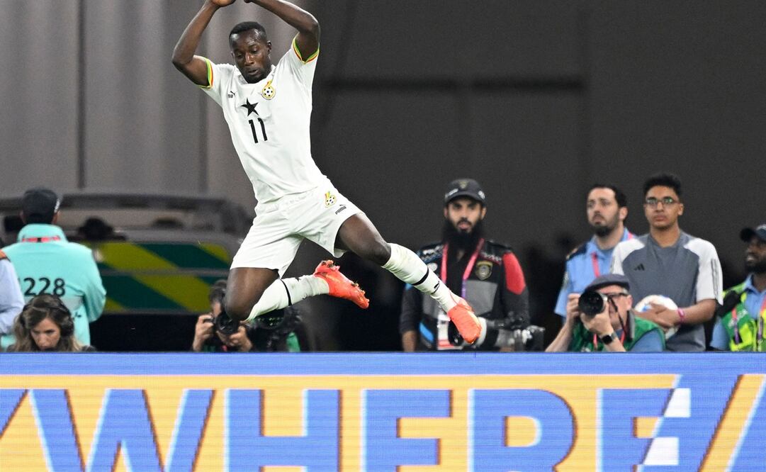 Osman Bukari festejando el segundo gol de Ghana / Foto: AFP