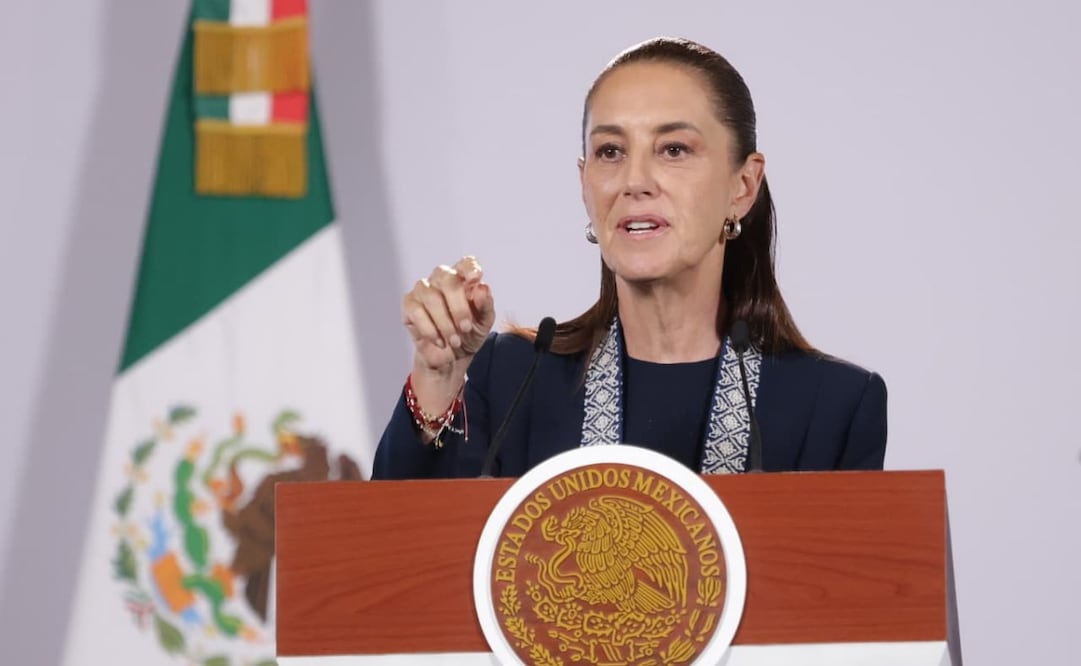 La presidenta Claudia Sheinbaum en la “Mañanera del Pueblo” del 21 de septiembre de 2026 en Palacio Nacional. Foto: Fernanda Rojas/ EL UNIVERSAL